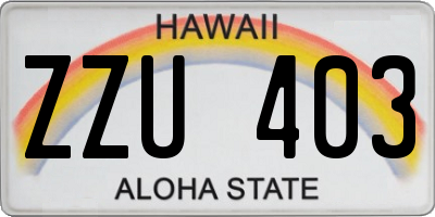 HI license plate ZZU403