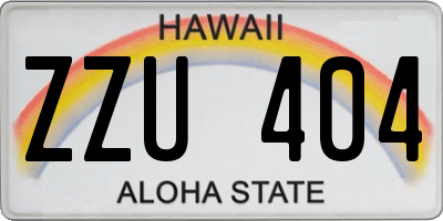 HI license plate ZZU404