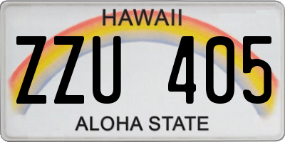 HI license plate ZZU405