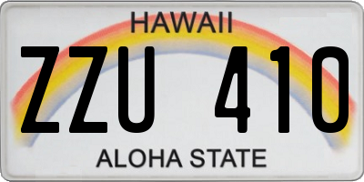 HI license plate ZZU410