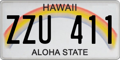 HI license plate ZZU411