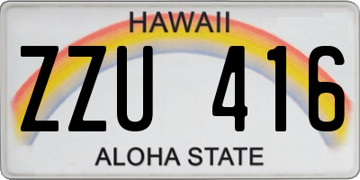 HI license plate ZZU416