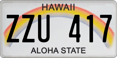 HI license plate ZZU417