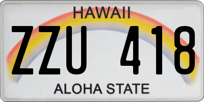 HI license plate ZZU418