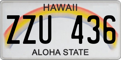 HI license plate ZZU436