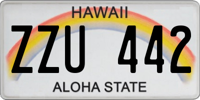 HI license plate ZZU442