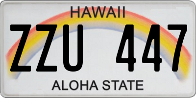 HI license plate ZZU447