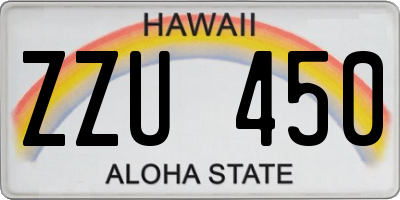 HI license plate ZZU450