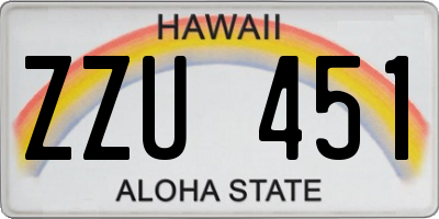 HI license plate ZZU451