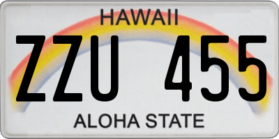 HI license plate ZZU455