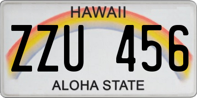 HI license plate ZZU456