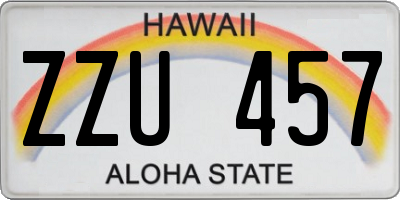 HI license plate ZZU457