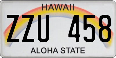 HI license plate ZZU458