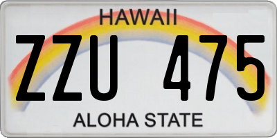 HI license plate ZZU475