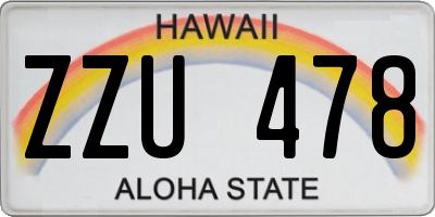 HI license plate ZZU478