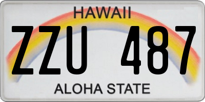 HI license plate ZZU487