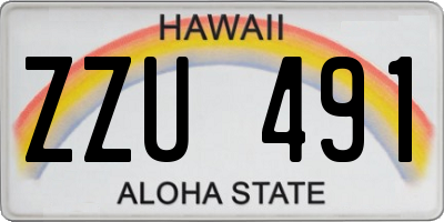 HI license plate ZZU491