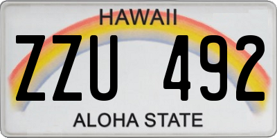 HI license plate ZZU492