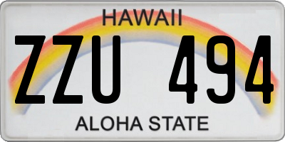 HI license plate ZZU494