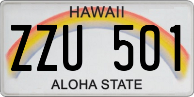 HI license plate ZZU501