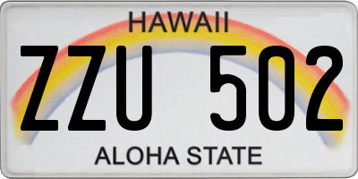 HI license plate ZZU502