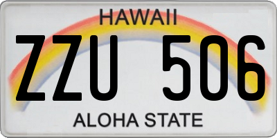 HI license plate ZZU506