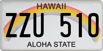 HI license plate ZZU510