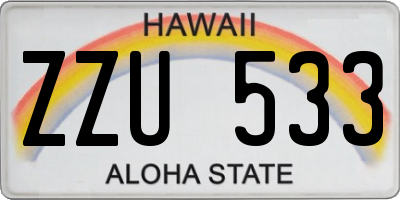 HI license plate ZZU533