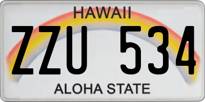 HI license plate ZZU534