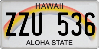 HI license plate ZZU536