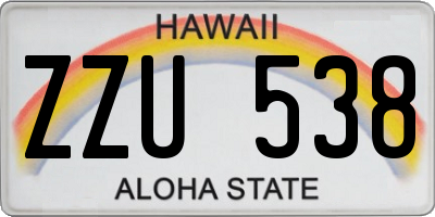 HI license plate ZZU538