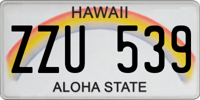 HI license plate ZZU539