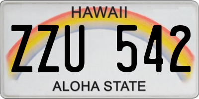 HI license plate ZZU542