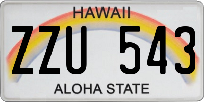 HI license plate ZZU543