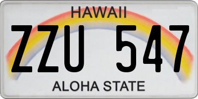 HI license plate ZZU547