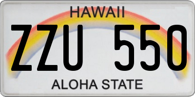 HI license plate ZZU550