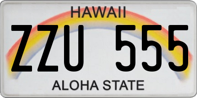 HI license plate ZZU555