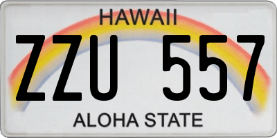 HI license plate ZZU557