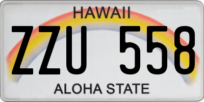 HI license plate ZZU558