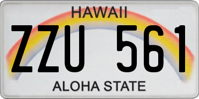 HI license plate ZZU561