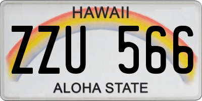 HI license plate ZZU566