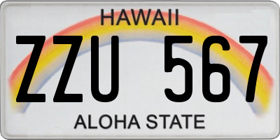 HI license plate ZZU567