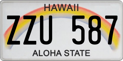 HI license plate ZZU587