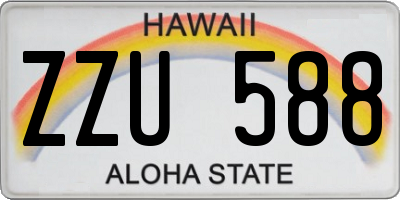 HI license plate ZZU588