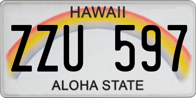 HI license plate ZZU597