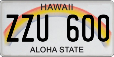 HI license plate ZZU600