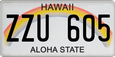 HI license plate ZZU605