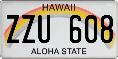 HI license plate ZZU608