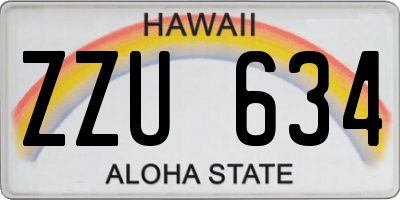 HI license plate ZZU634