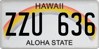 HI license plate ZZU636